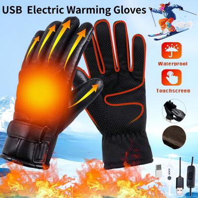 USB Beheizte Handschuhe Handwärmer Elektrische Thermohandschuhe Wasserdicht Snowboarden Radfahren Motorrad Fahrrad Ski Outdoor Winterhandschuhe