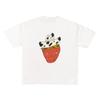 2025 Herfst en Winter Zware Leuke Fruitprint T-shirt Heren Dames Puur Katoen Casual Los Gepersonaliseerd Veelzijdig T-shirt