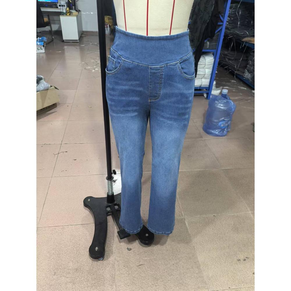 Women Baggy Jeans Streetwear High Waist Wide Leg Denim Pants Retro Elastic Waist Blue Loose Female Trousers