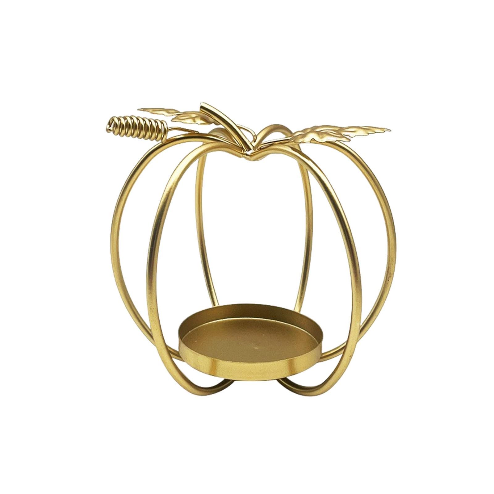 

Дизайн тыквы на Хэллоуин Золотой подсвечник Изысканный подсвечник Украшения One Size белый