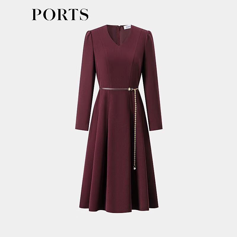 PORTS Elegant Chain Belt Midi Dress