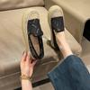 Damen Flats 2024 Sandalen Neue Slip-on Fischerschuhe Mädchen Sommer Stroh Woven Mesh Atmungsaktive Casual Sneakers Frau Loafers