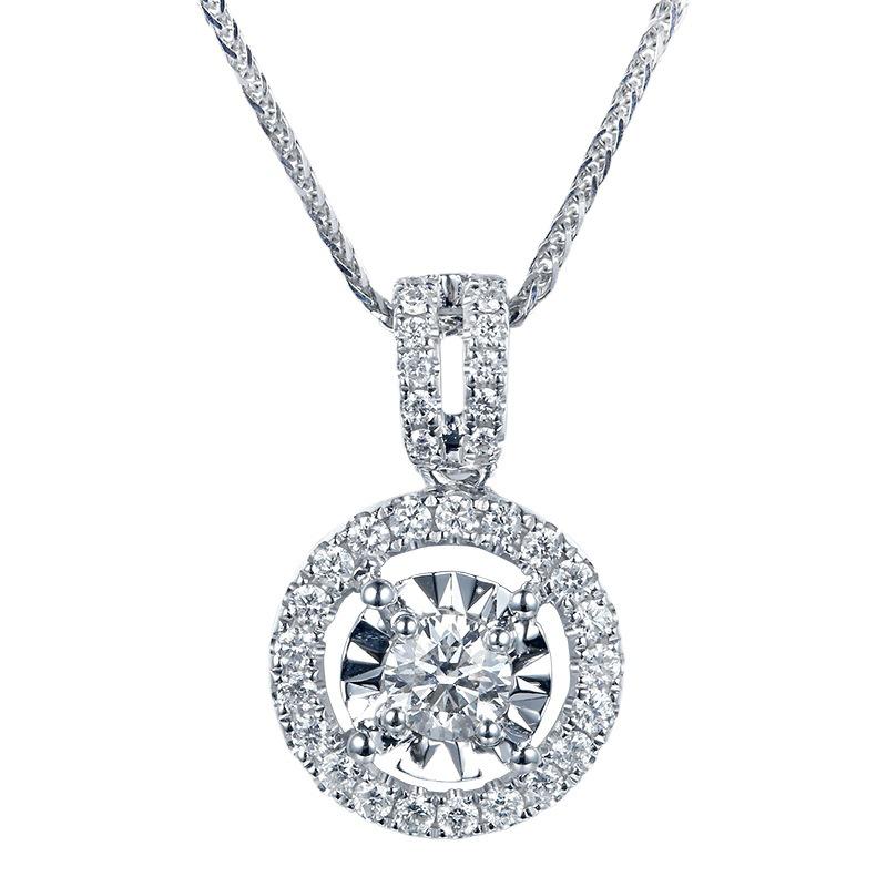 3 Carat Simulated Moissanite Pt950 White Gold Necklace with Eight Hearts and Arrows Zircon Pendant