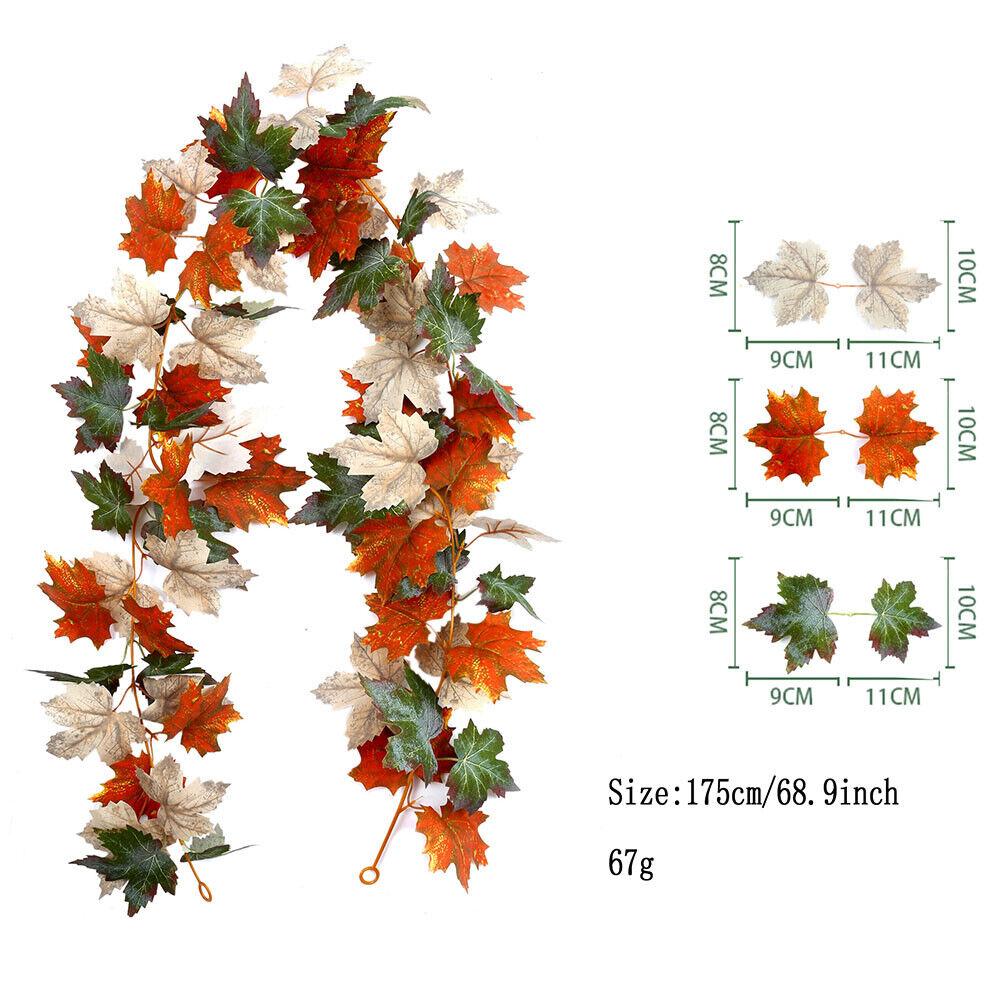 

175 см Длинный Имитированный Кленовый Лист Тематика Хэллоуина Домашний Сад Место Место Украшения Ротанга Вечеринка 36 maple leaves D