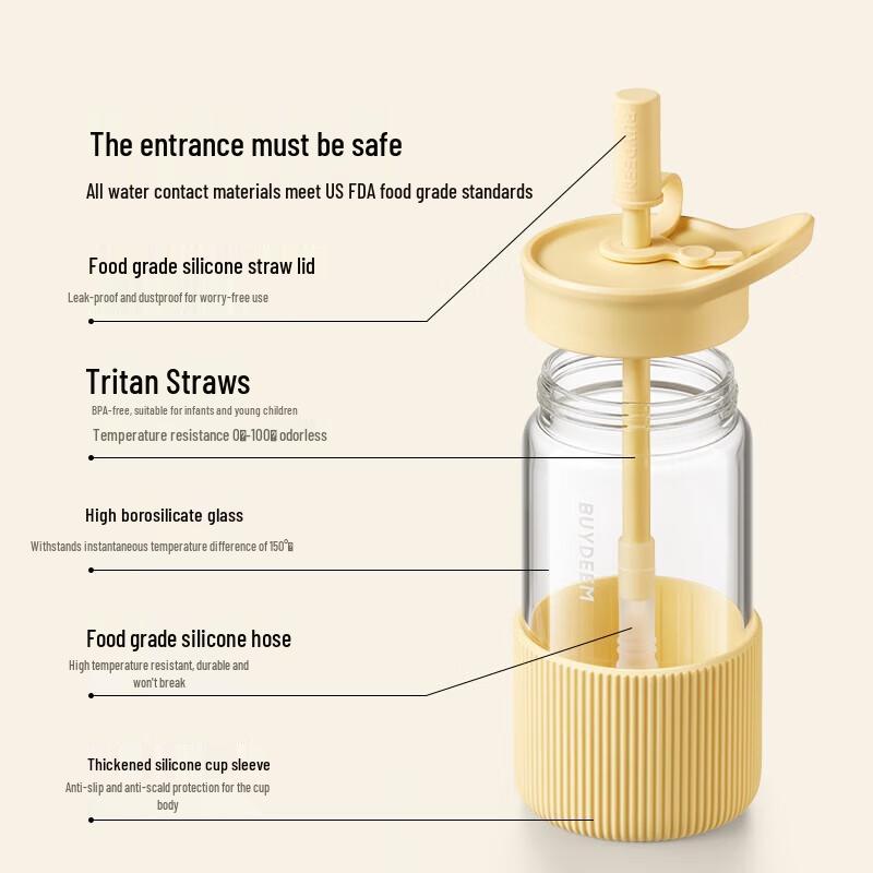 Buydeem Portable Glass Travel Mug