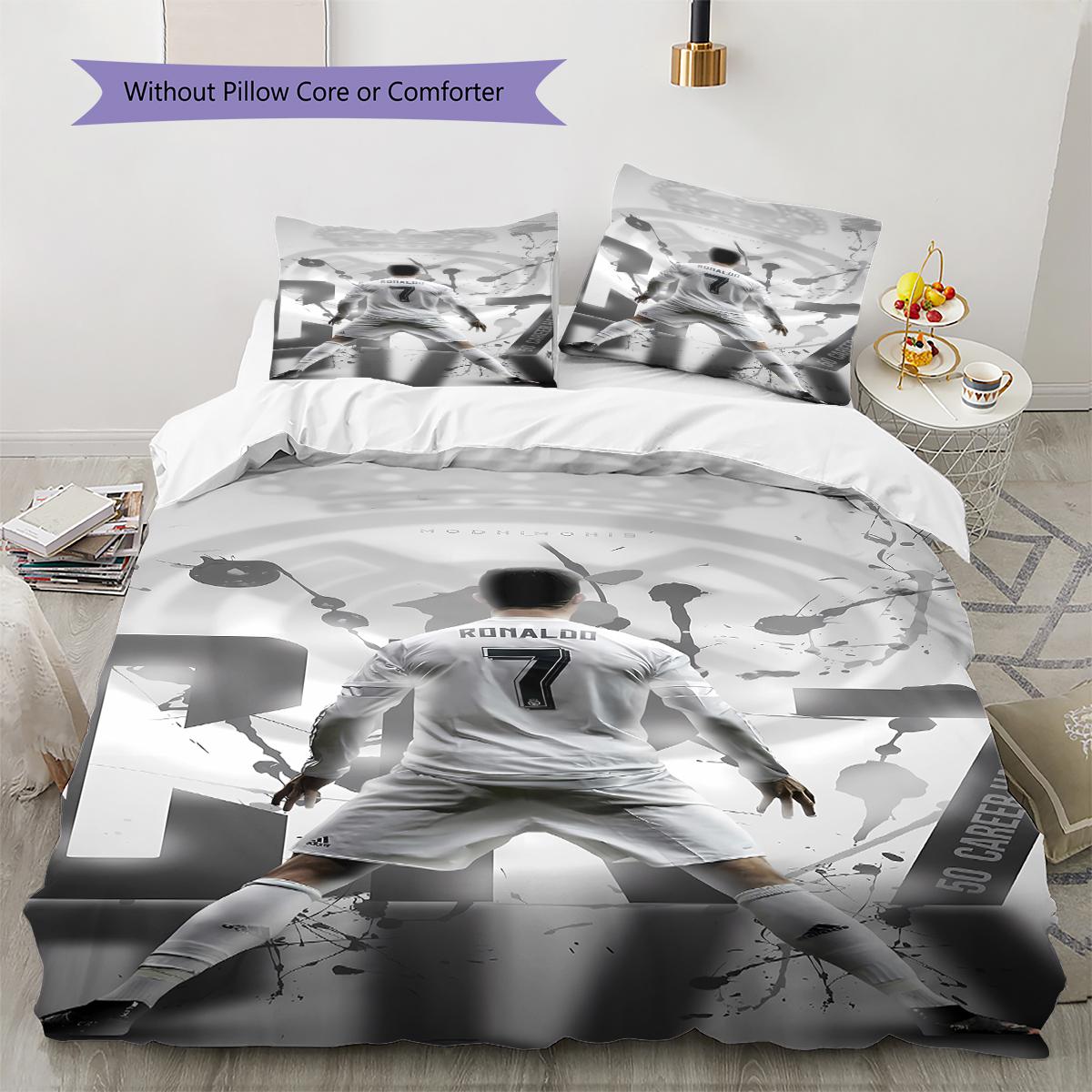 

Постельное белье с рисунком Роналду, Комплект с одеялом, Пододеяльник, Наволочка, Домашний подарок на день рождения (1 пододеяльник + 2 наволочки, без наполнителя) 135x200cm