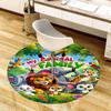 1PC Animal Family Non-Slip Floor Round Carpet, Office, Family, Bedroom, Large Area Rug Indoor Rugs,  Durable PolyesterH0323