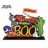 Halloween Party Supplies for Bars Tabletop Decor Signs, Pumpkin Ghost Gnome Wood Centerpiece Blocks, Spooky Goblins Ghosts Table Tiered Tray Ornaments
