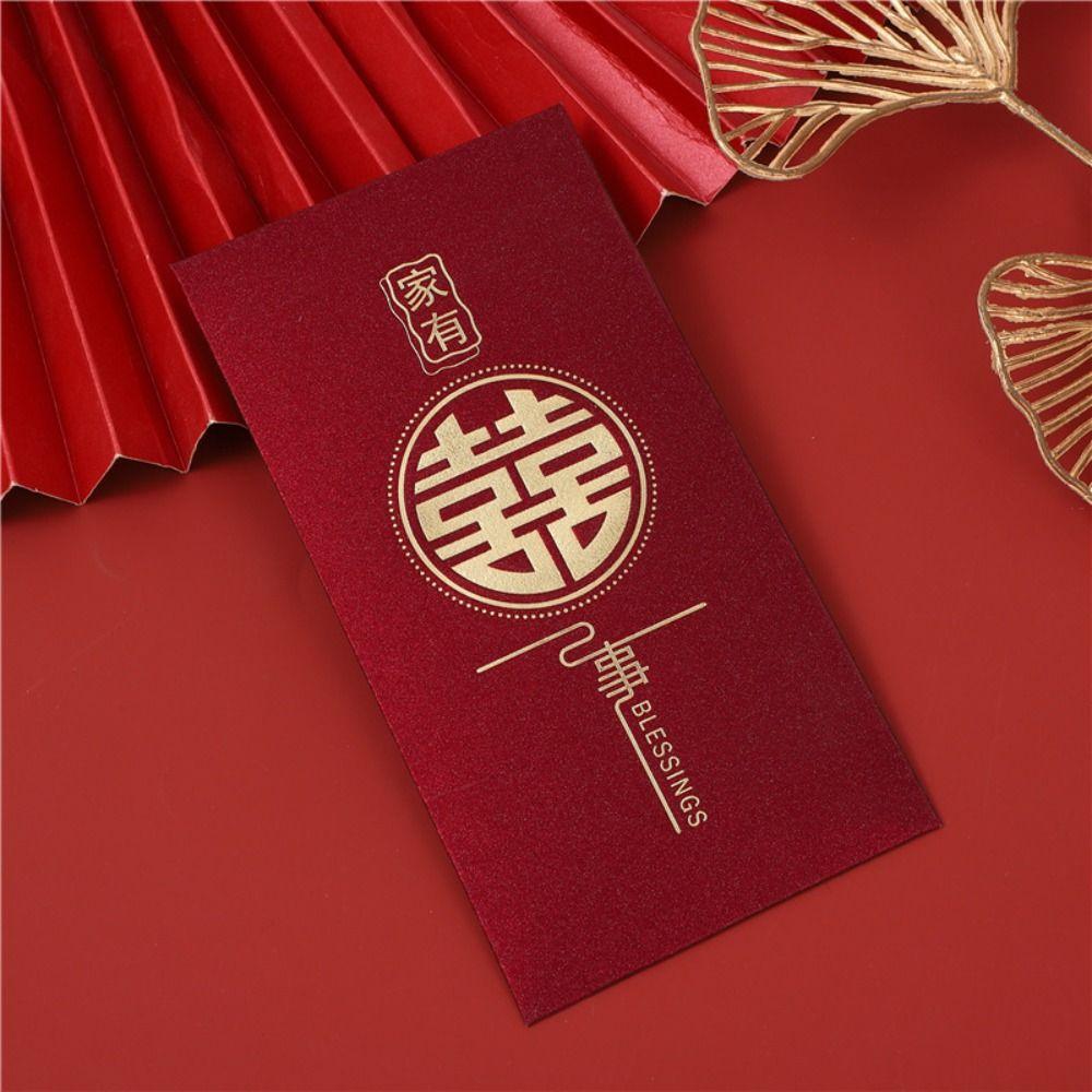 6pcs Blessing Wedding Money Pocket Chinese Style Lucky Money Packets New Year Red Envelopes Bonus