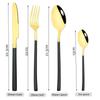 32Pcs Black Gold Cutlery Set Knife Forks Coffee Spoons Dinnerware Set Stainless Steel Tableware Western Kitchen Silverware Set