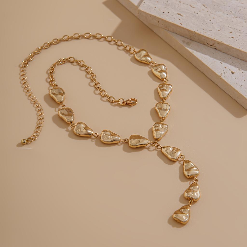 Accessories Women's Premium Jewelry Baroque Irregular Y-shaped Pendant Clavicle Chain Niche Necklace Accessories Women