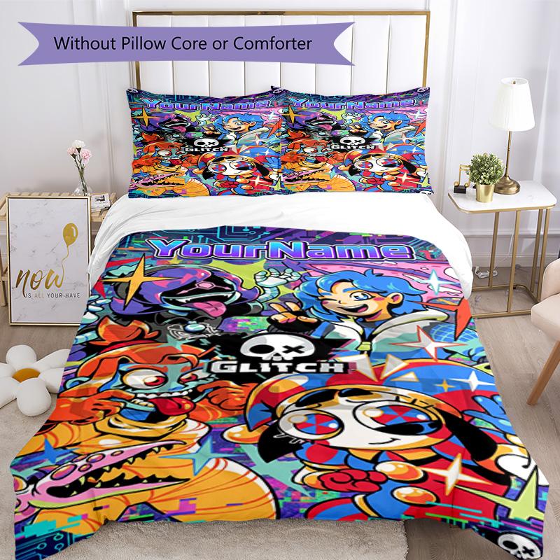 Circo Digitale Personalizza il tuo nome Set Biancheria da Letto Copripiumino Traspirante con Federe Decorazione per la Casa Regalo di Compleanno