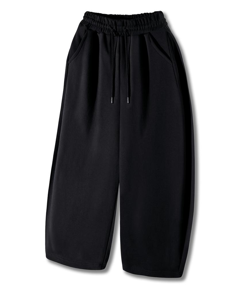 Yosemiti Curved Pintuck Balloon Sweatpants Black Ylp-602