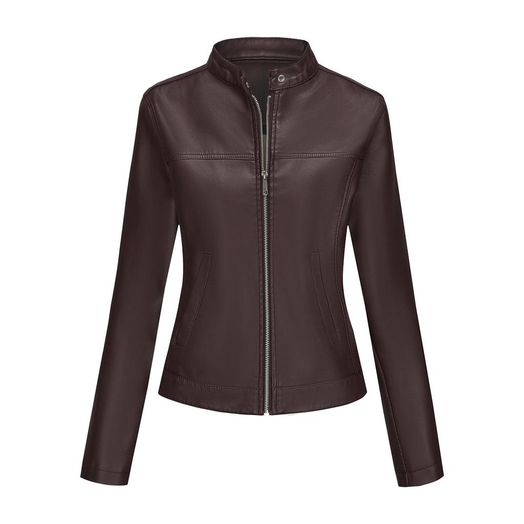 Women’s Leather Suede Jackets Faux Leather Fleece Lined Zip Up Motorcycle Coats Bomber Jacket Fashion Street Wear