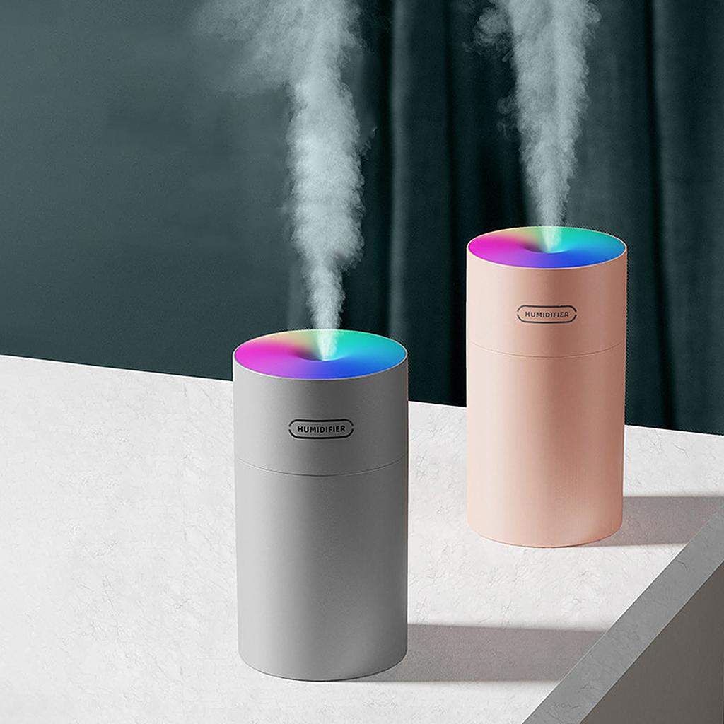 270ml Portable Cylindrical Creative Silent  Humidifier With Colorful Lights