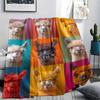 1Pc Alpaca Puzzle Print Flannel Blanket, High quality Comfortable for All Seasons, Home Decor, Warmth and Comfort, Perfect for Christmas Gifts