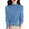 Women's Warm Wool Knitted Winter Sweater With Artificial Wool And High Collar