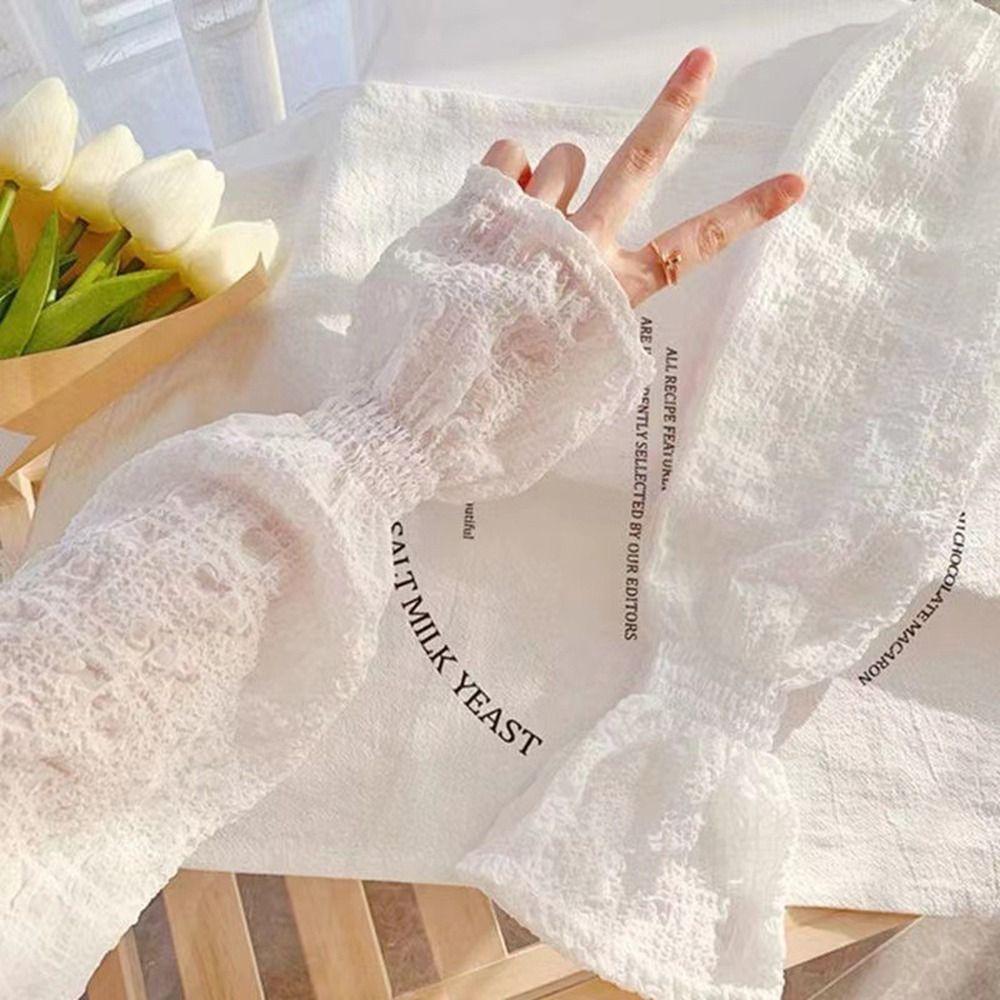 For Women Driving Bubble UV Protection Sunscreen Sleeves Chiffon Sleeve Cooling Sleeves Arm Sleeves