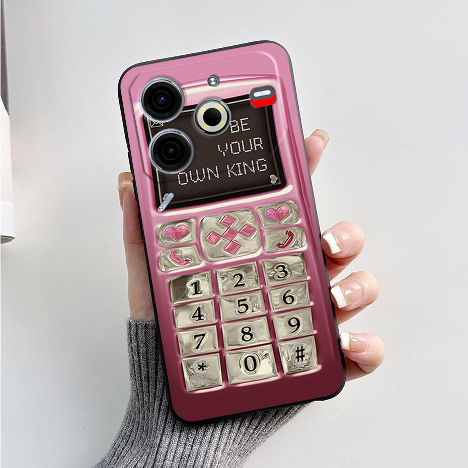 6.78" For Tecno Pova 6 Neo Case Pova6 Neo Back Cover Stylish Pattern Black Silicone Soft Phone Cases For Tecno Pova 6 Neo Fundas