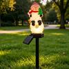 Weather Resistant Landscape Lighting Christmas Solar Stake Lights, Santa Snowman Tree Figurine Lawn Powered Yard Gifts Waterproof Warm LED Lights