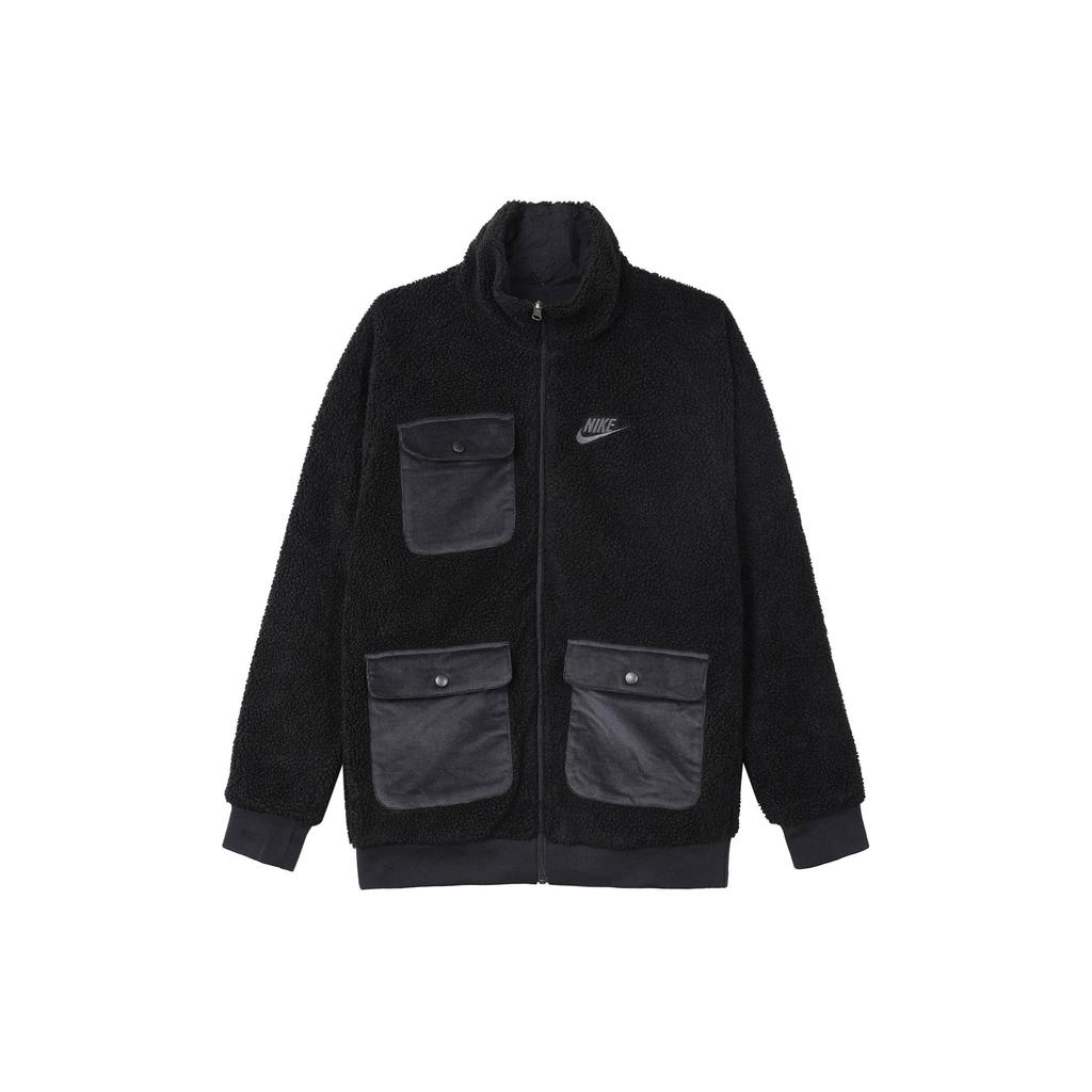 Nike Giacca Sportiva Casual in Pile con Collo Alto e Zip da Uomo Nera DZ4713-010