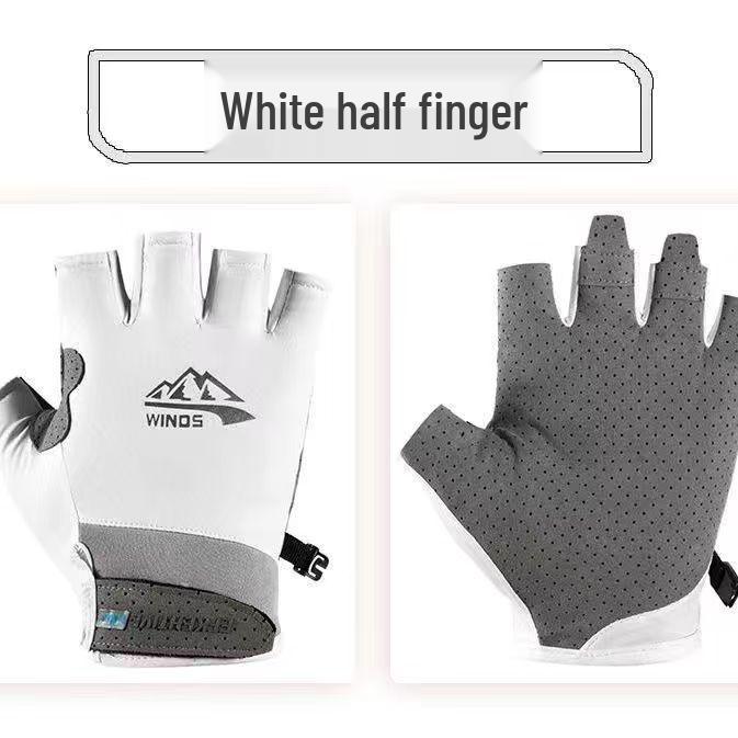 Unisex Summer Fingerless Gloves - UV Protective, Breathable Ice Silk for Cycling, Fishing & Sports
