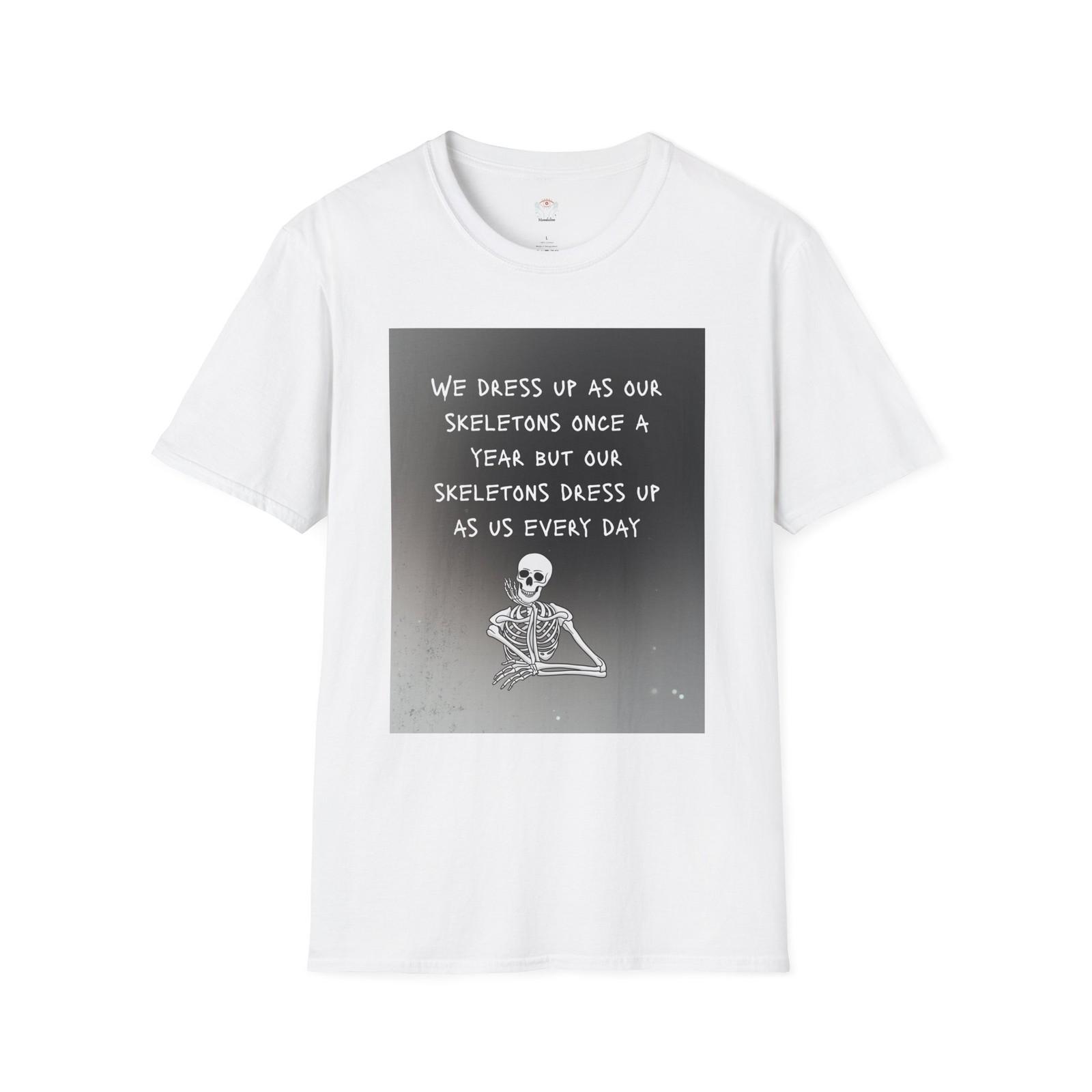Skeleton Humor T-Shirt, Halloween Tee, Unisex Shirt, Funny Graphic Tee, Spooky S разноцветный