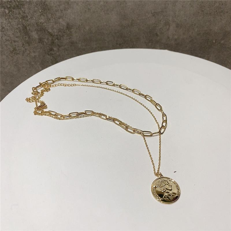 Multi Layer Choker Necklace Collar Statement Coin Pendant Necklace Women Jewelry