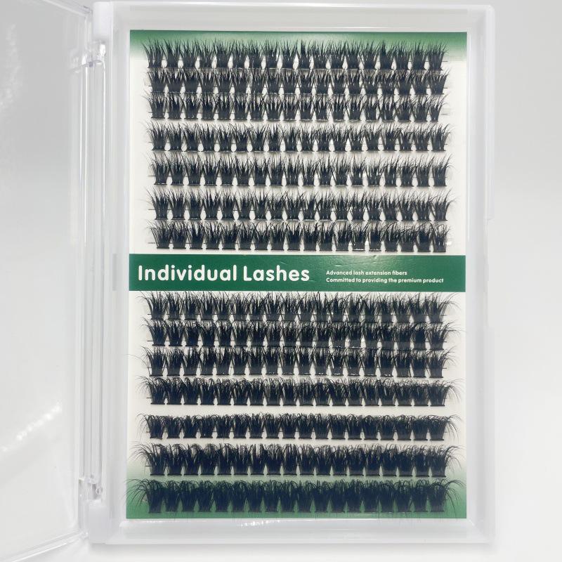 Clustered 240pcs 40D DIY False Eyelashes - Natural Curled Doll Lashes Mixed Pack