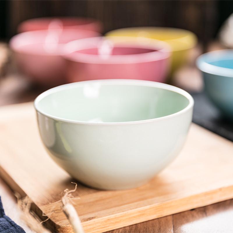 Colorful Large Ceramic Children's Bowl - Creative Underglaze Design for Rice or Porridge