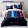 Alpine F1 Pattern Bedding,Quilt Set Quilt Cover Pillowcase Home Birthday Gift(1 * Duvet Cover + 2 * Pillowcase, Without Core)