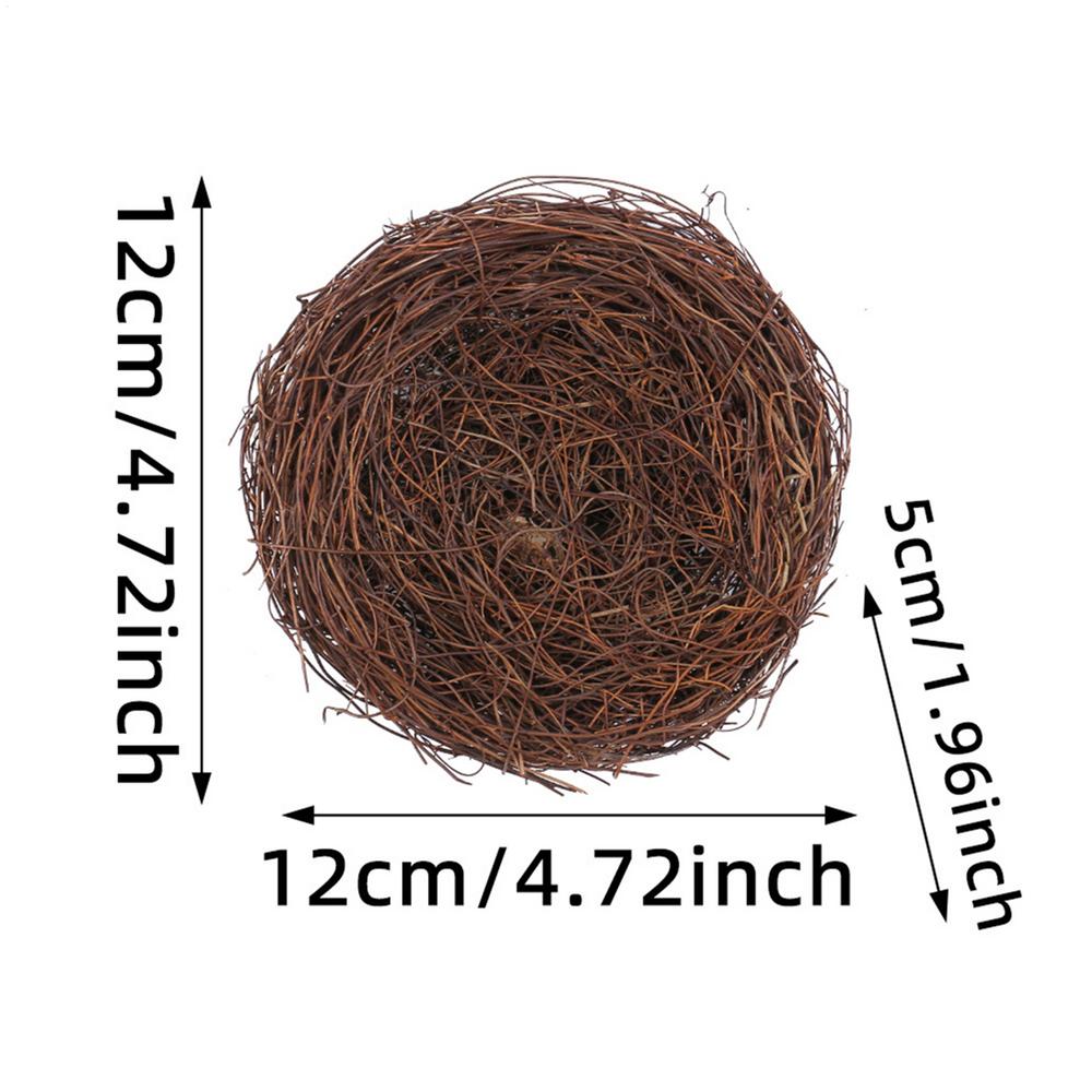 10-15Cm Easter Artificial Bird Nest Easter Eggs Natural Rattan Nest Eggs Storage Easter Decoration Kids DIY Craft Supplies