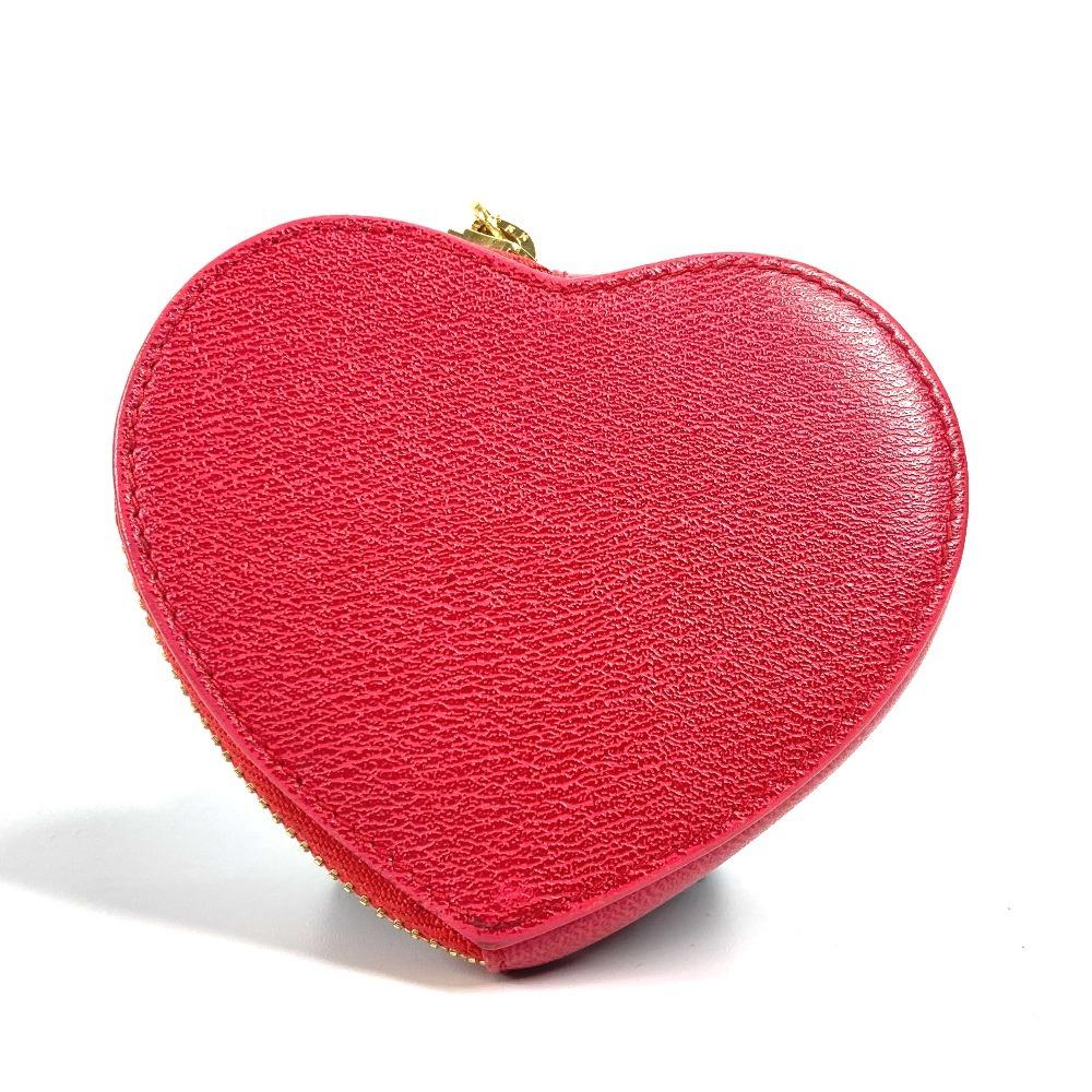 LOEWE Anagram logo heart Wallet Coin Compartment coin purse Leather Red