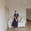 Korean Version of Summer Split Fork Loose Large Size Fat Mm Lazy Super Long Knee T-shirt Long Dress Cartoon Printed Dress