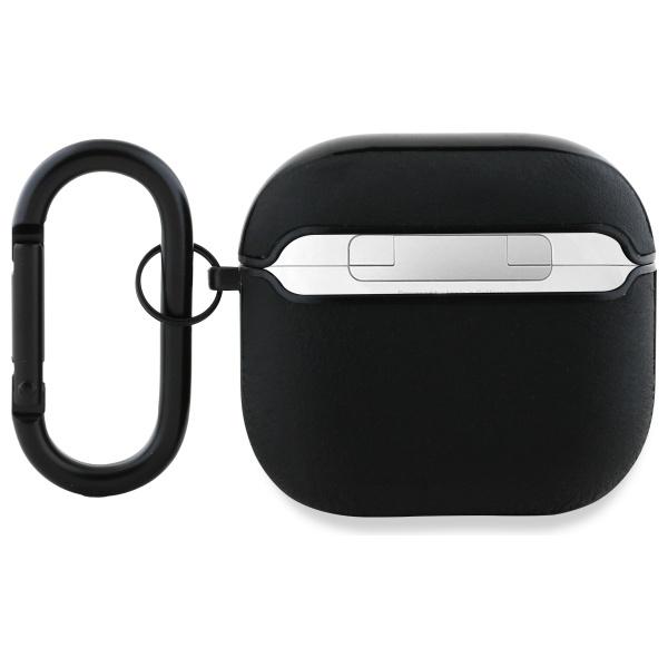 Etui Do AirPods 4 BMW Skórzane Logo Srebrne Czarne