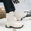 Winter Men's Snow Boots Women Waterproof High Sole Boots Plush Super Warm Boots Outdoor Fashion Couple Black Boots Size 36-46