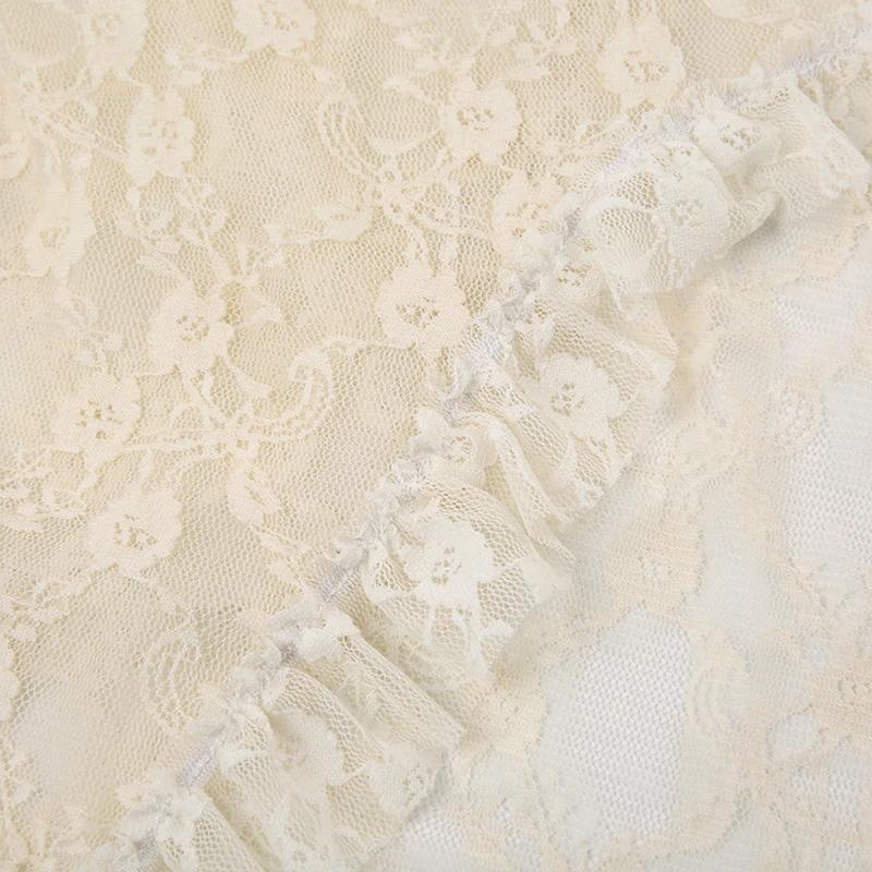 2024 Spring Lace Asymmetrical Skirt Fairycore Holiday Women Y2K Clothes High Waist Fashion Cute Mid Skirts Retro Aesthetic Lady