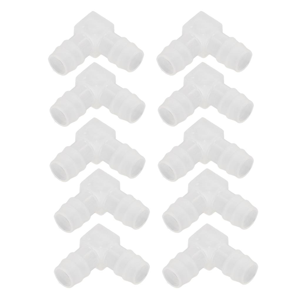10Pcs Plastic Hose Joint 90 Degrees Elbow Bend PP Non Toxic Odorless L Pipe Connector for Aquarium Laboratory 16mm