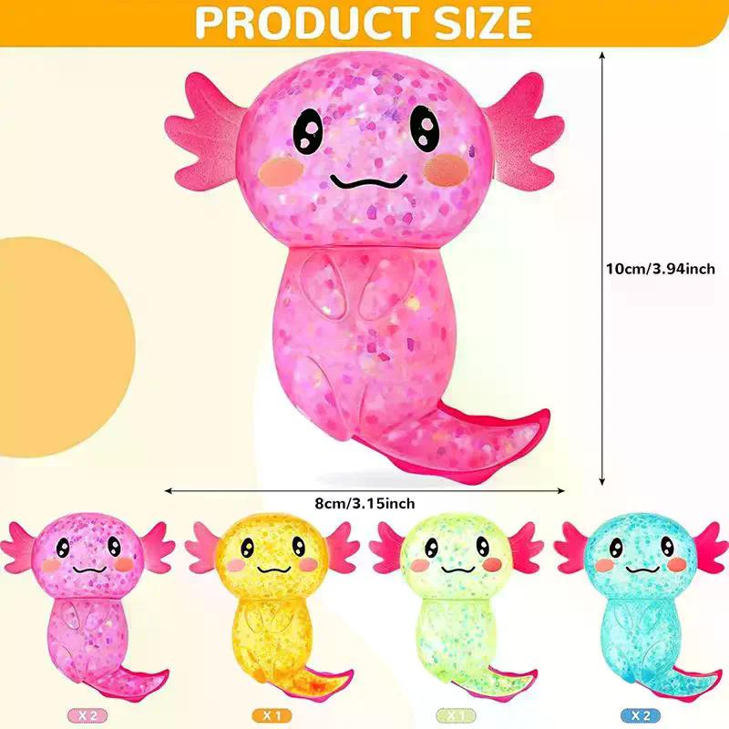 Giocattolo Axolotl Antistress Decompressione Glitterato Carino Zucchero di Malto Spremibile Giocattolo Fidget Per Adulti Bambini Regalo Festa di Compleanno
