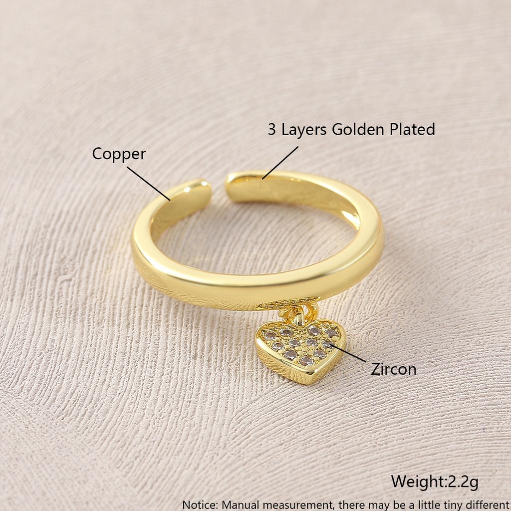 Simple Electroplated Zirconia Ring, A High-end Ring with Adjustable Opening for A Ladylike Appearance.