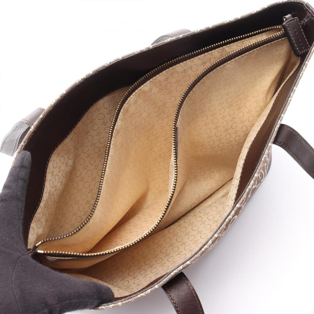 Used CELINE C Macadam Tote Bag Canvas Leather Brown Beige Used Women