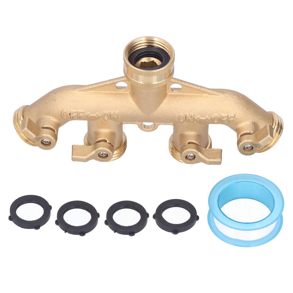 Hose Splitter 4 Way Water Tap Hose Connectors Distributor Garden Water Splitter NPT 34