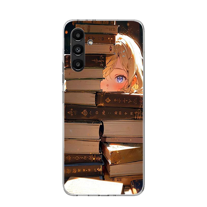 Read Books illustration Reading Phone Case For Samsung Galaxy A16 A26 A36 A56 A15 A14 A13 A55 A54 A53 A35 A34 A33 A25 A24 A23 A0