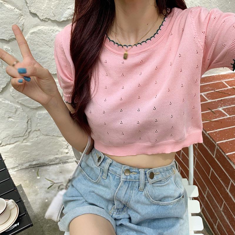 

Женский укороченный топ, повседневная футболка, топ для занятий йогой, с круглым вырезом, один размер One Size