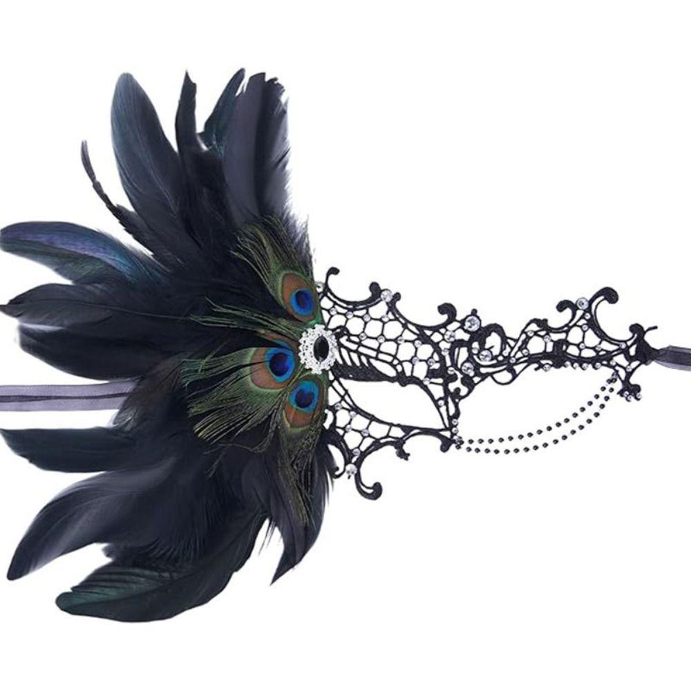 Gradient Color Lace Masquerade Mask Carnival Feather Masquerade Mask Cosplay Festival Party