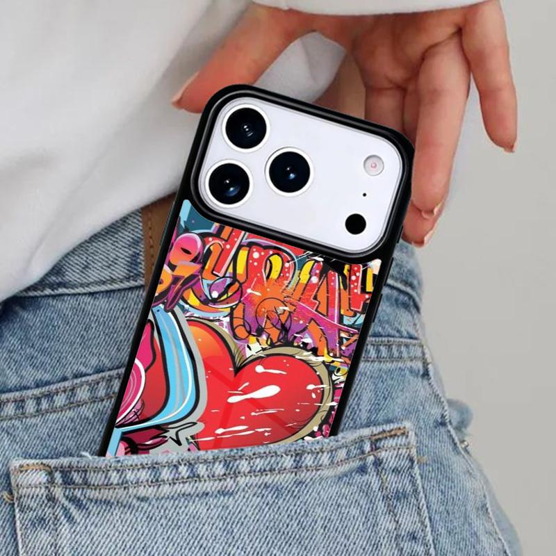 Graffiti Phone Case for iPhone 16e 15 14 13 12 17 Pro Max Plus Air 17pro Cover Coque