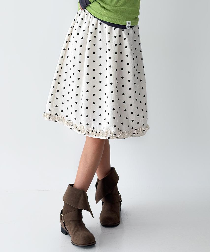 The Green Lab Dot Frill Skirt [Ivory]