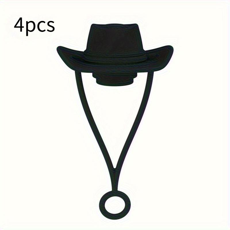 4pcs, Straw Hat Cover, Reusable Straw Hat Cover, Silicone Cartoon Cowboy Hat with Straw Hat Barrel, Decorative Straw Hat