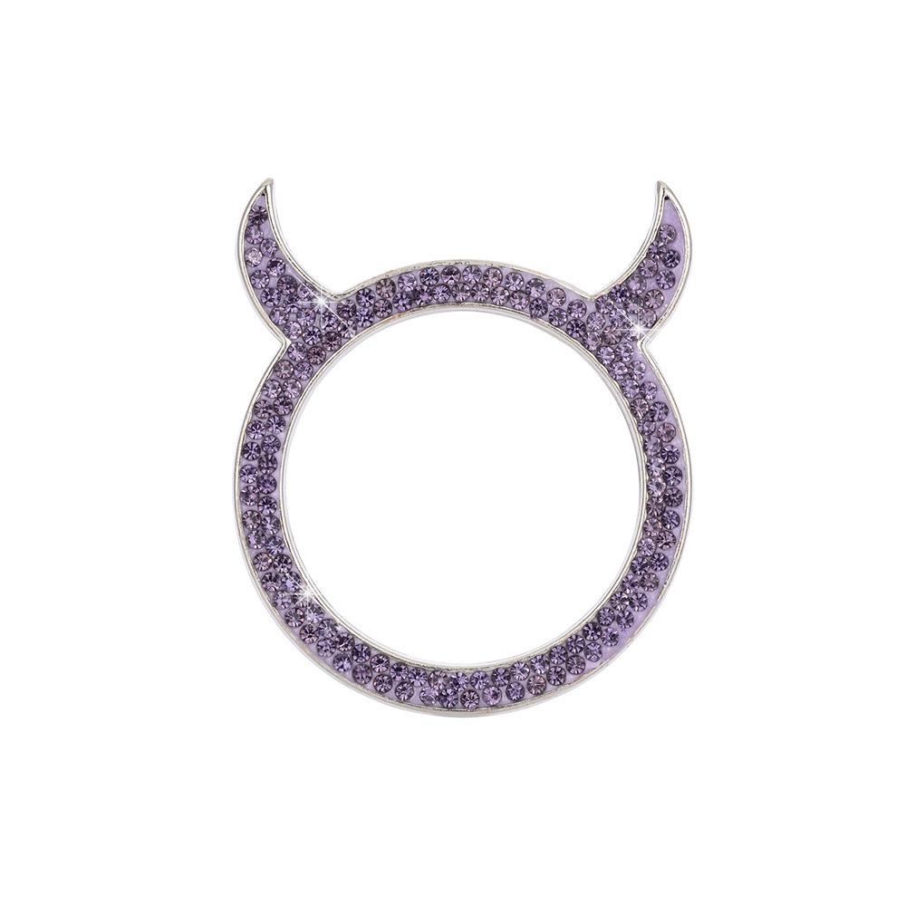 Crystal Rhinestone Car Emblem Sticker Ring Auto Start Stop Engine Ignition Button Key & Knobs Bling Car Interior Decoration