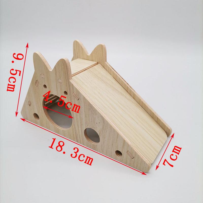 Hamster House DIY Wooden Gerbil Hideout Pet Sport Exercise Toys Bridge Swing and Chinchilla Seesaw Small Villa Cage Accessories